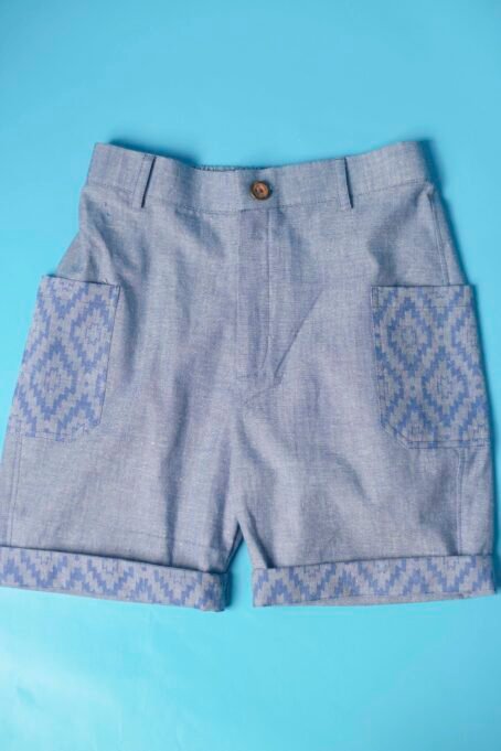 Blue Denim Pattern Shorts