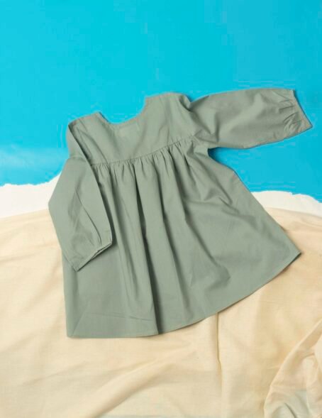 Green Bee Gathered Top
