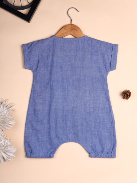 Summer Seahorse Romper Blue