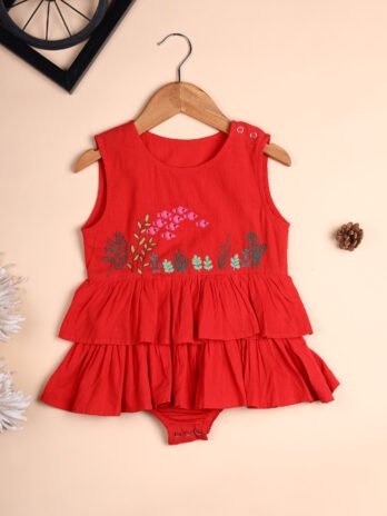 Fishy Red Fern Romper