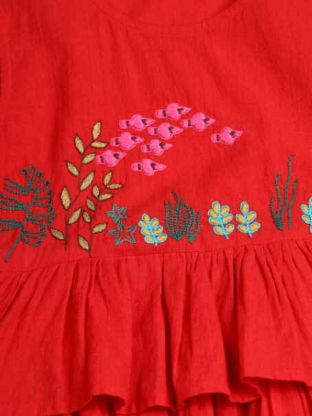 Fishy Red Fern Romper