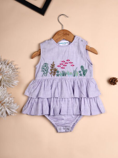 Fishy Purple Fern Romper